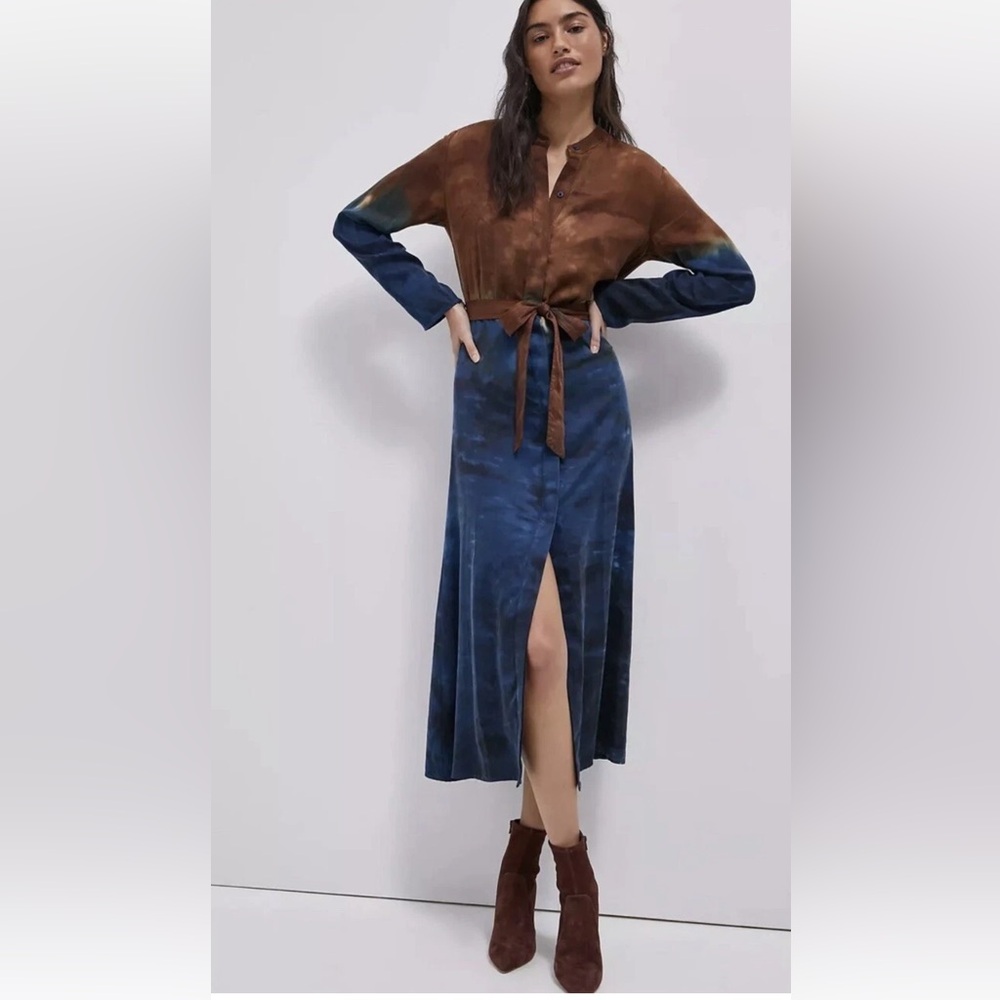 Anthropologie- Cloth & Stone Perla Long Sleeve Tie Dye Maxi Dress